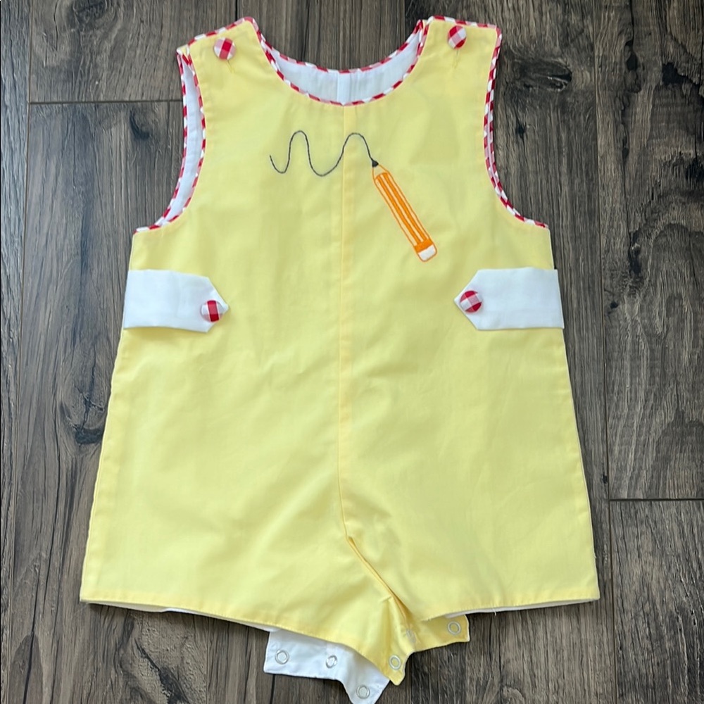 Yellow Proper Peony Romper with Pencil Design
